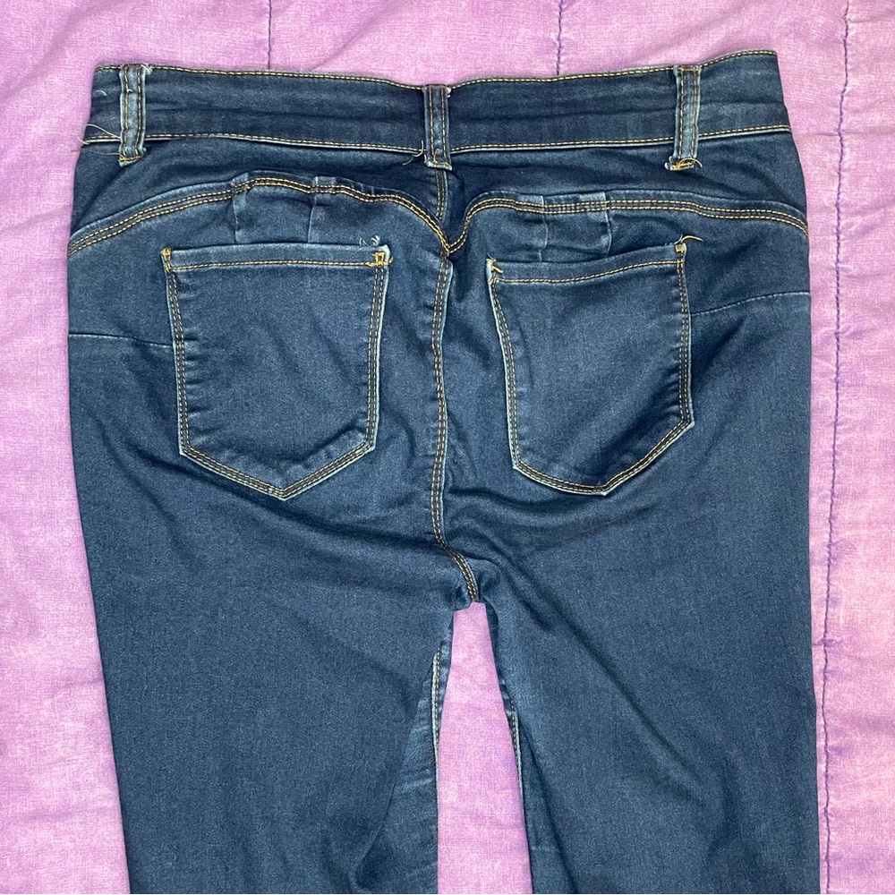 Dark Blue High Rise Jeans - Picture 4 of 5
